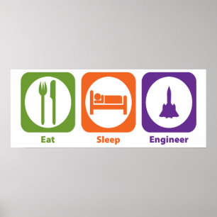 Affiche Mangez l'ingénieur de sommeil