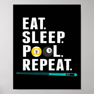 Affiche Mangez Piscine de sommeil Répéter Piscine amusante