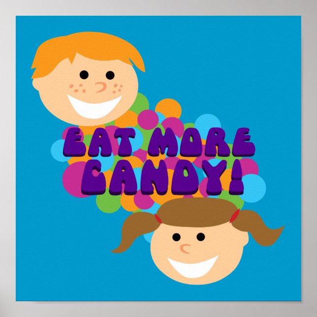 Affiche Mangez Plus Candy Retro Enfants (Devant)