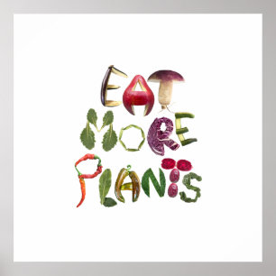 Affiche Mangez plus de Plantes - Rappel sain