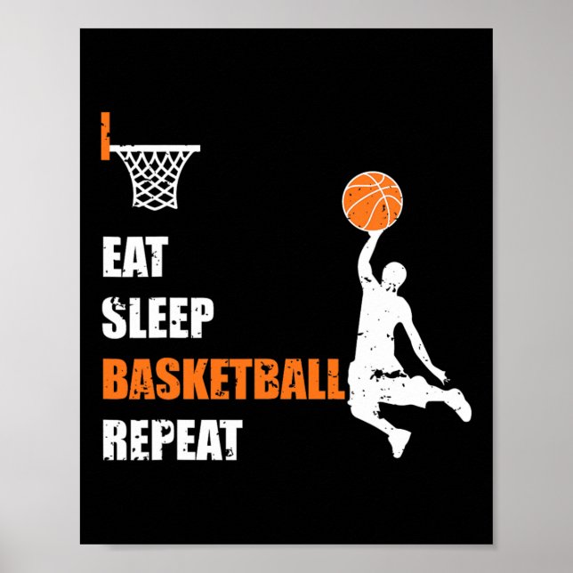 Affiche Mangez Sleep Basketball Répéter Basketball Boys et (Devant)