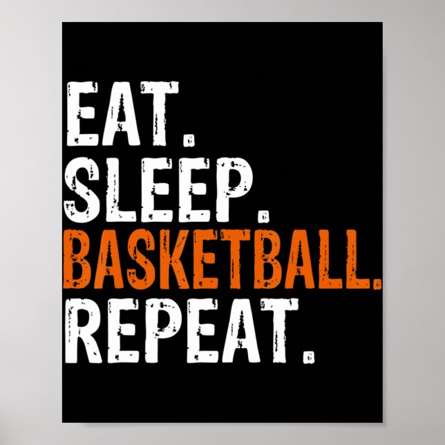 Affiche Mangez Sleep Basketball Répéter Cadeau (Devant)