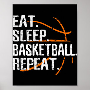 Affiche Mangez Sleep Basketball Répéter - Cadeau Pour Bask