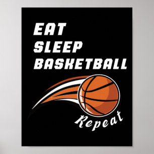 Affiche Mangez Sleep Basketball Répéter Funny