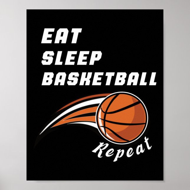 Affiche Mangez Sleep Basketball Répéter Funny (Devant)