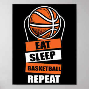 Affiche Mangez Sleep Basketball Répéter Lecteur Entraîneur