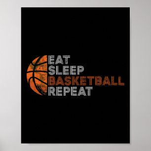 Affiche Mangez Sleep Basketball Répéter Pour Hommes Femmes