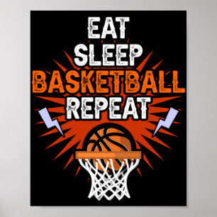 Affiche Mangez Sleep Basketball Répétez Lecteur Gift Fun P