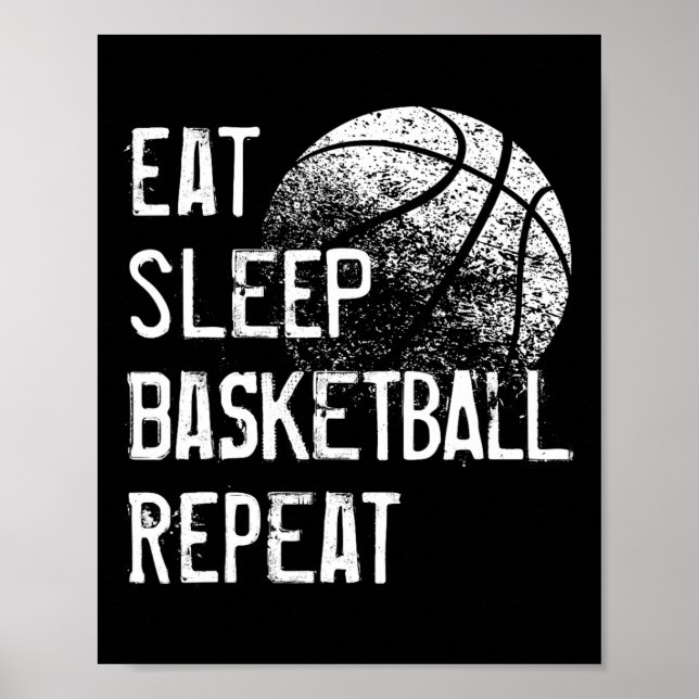Affiche Mangez Sleep Basketball Répétition pour Hommes Fem (Devant)