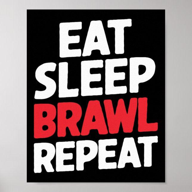Affiche Mangez Sleep Brawl Répéter Funny Stars Video Gamer (Devant)