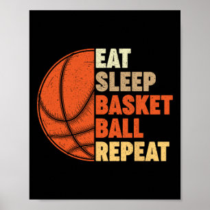 Affiche Mangez Sleep Bysketbyll Répéter Pour Le Joueur Vin