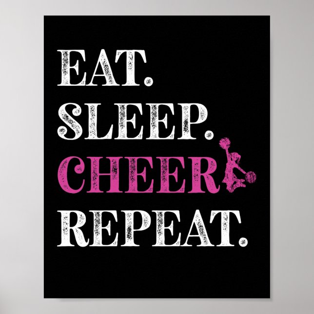 Affiche Mangez Sleep Cheer Répéter Cheerled Pom-pom girl (Devant)