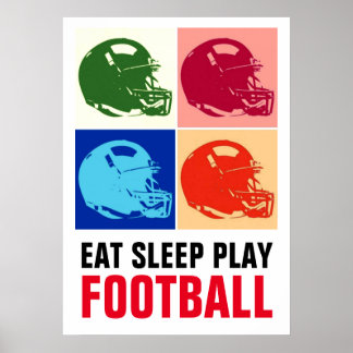 Affiche Mangez Sleep Jouer Football Pop Art