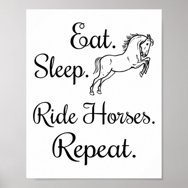 Affiche Mangez Sleep Ride Chevaux Répéter Horseback équita (Devant)