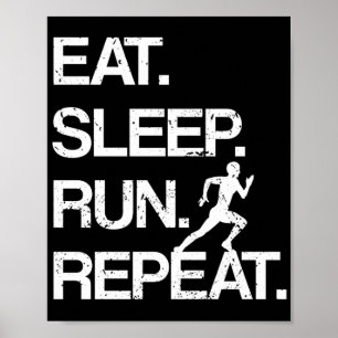 Affiche Mangez Sleep Run Répétez Marathon Runner Jogging S