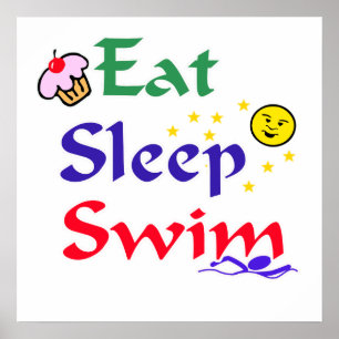 Affiche Mangez Sleep Swim