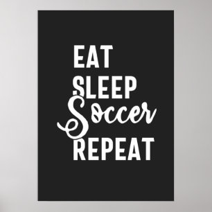 Affiche mangez sommeil soccer répéter