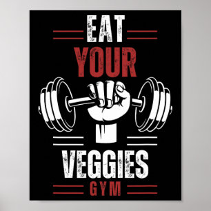 Affiche Mangez Vos Légumes Végétalien Fitness Gym Entraîne