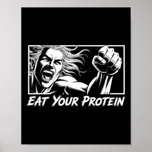 Affiche Mangez Vos Protéines Anime Gym Manga Musculation F