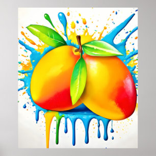 Affiche Mango Splash de couleur