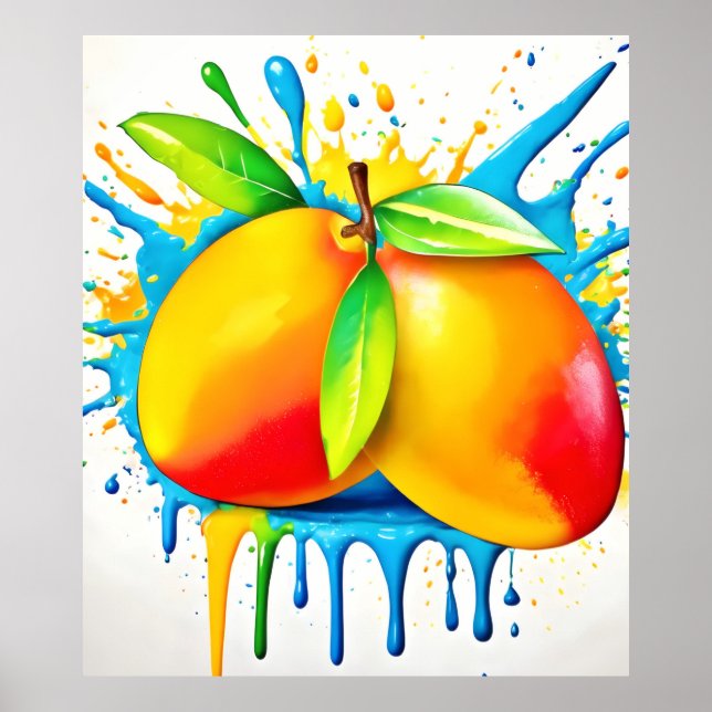 Affiche Mango Splash de couleur (Devant)
