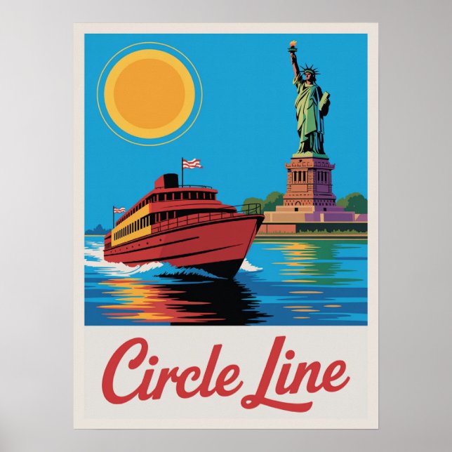Affiche Manhattan Ferry Circle Line Statue de la Liberté V (Devant)