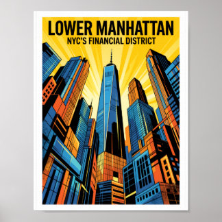 Affiche Manhattan inférieur NYC