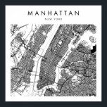 Affiche Manhattan New York Minimal Modern Street Map<br><div class="desc">Manhattan New York Minimal Modern Street Map</div>