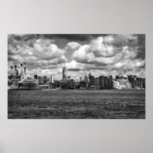 Affiche Manhattan noir et blanc Vue panoramique