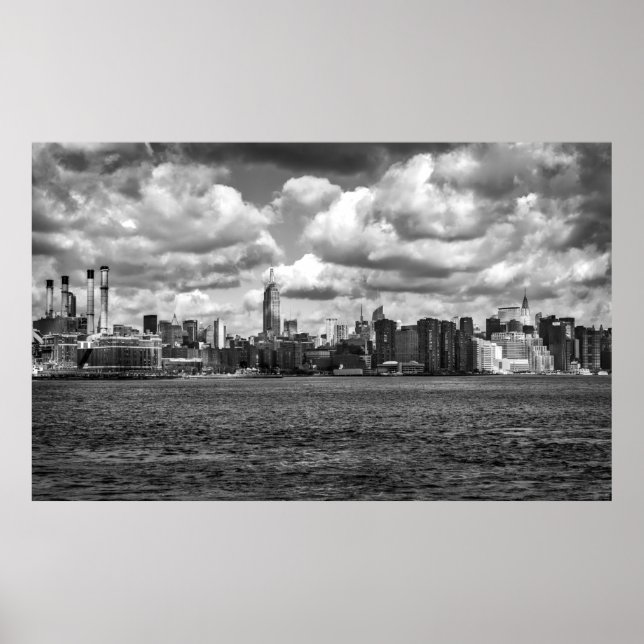 Affiche Manhattan noir et blanc Vue panoramique (Devant)