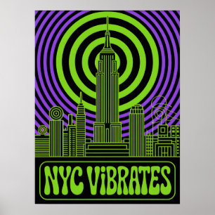 Affiche Manhattan NYC Vibrations Empire State Building Art