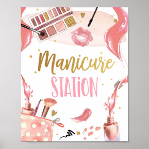 Affiche Manicure Station Spa Party Makeup Glamour Girl Pos