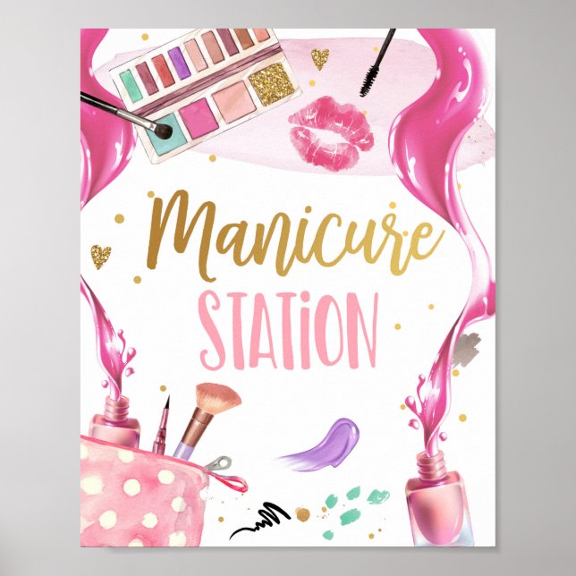 Affiche Manicure Station Spa Party Maquillage Glamor Girl (Devant)