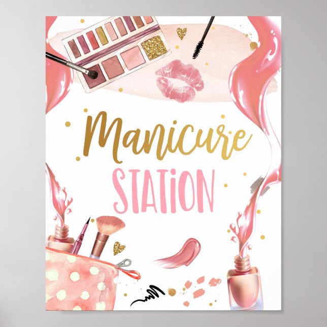 Affiche Manicure Station Spa Party Maquillage Glamor Girl  (Devant)
