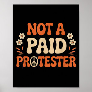 Affiche Manifestant pacifique non rémunéré Symbole de paix