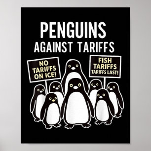 Affiche Manifestation de manchots contre les tarifs douani