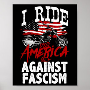 Affiche Manifestation de motards anti-Trump résistant cont