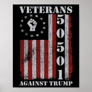 Affiche Manifestation des vétérans militaires Usa Drapeau