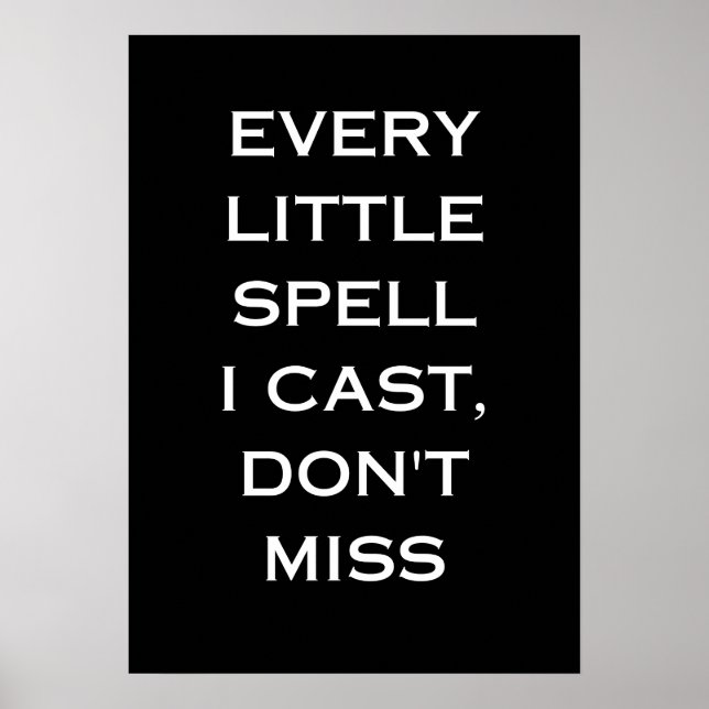 Affiche Manifestation Magic Black Quote, Minimalist Design (Devant)