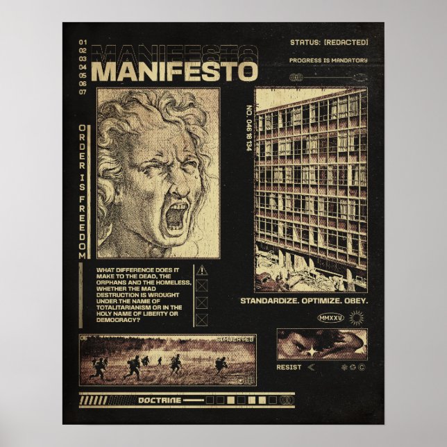 Affiche Manifeste - Conception Brutaliste (Devant)