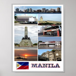 Affiche Manille - Philippines - Mosaic -