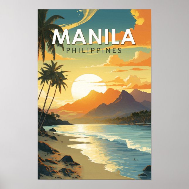 Affiche Manille Philippines Voyage Art Rétro (Devant)