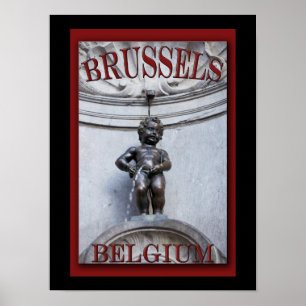 Affiche Mannekin Pis in Brussels
