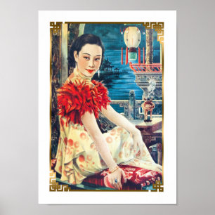 Affiche Mannequin de beauté Vintage de Shanghai pour la so