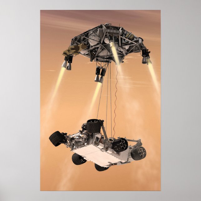 Affiche Manoeuvre de Sky Crane pendant la descente Mars de (Devant)
