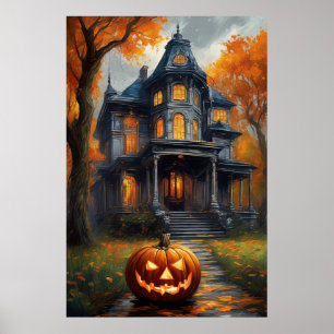Affiche Manoir d'Halloween éffrayant