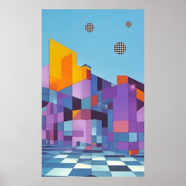 Affiche Manoir Moderne Côtier (Version A) - Ken Gage Art (Devant)