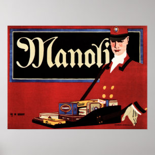 Affiche MANOLI Cigars Hans Rudi Erdt German Sachplakat