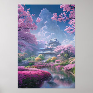 Affiche Mansion dans un jardin de fleurs