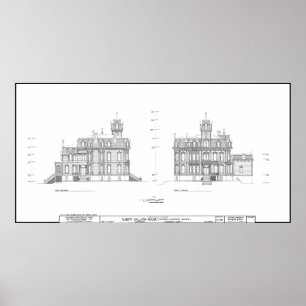 AFFICHE MANSION DU GOUVERNEUR DE CALIFORNIE BLUEPRINT